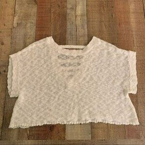 Jack by BB Dakota womens oversized white short sleeve top with back cut outs -XS